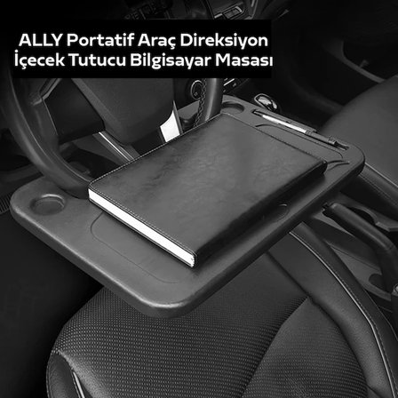 ALLY Portatif Araç Direksiyon İçecek Tutucu Bilgisayar Masası-(5775)