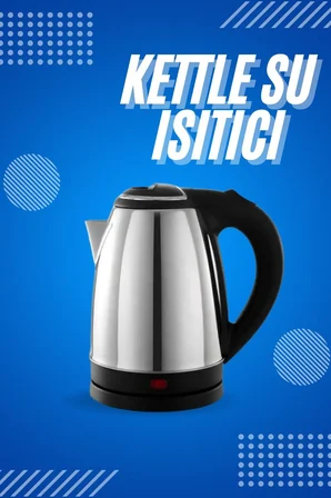 Elektrikli Paslanmaz Çelik Su İsıtcı Çelik Kettle 1.8 Lt. Uzun Ömürlü