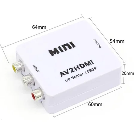 ALLY Av To HDMI Mini Switch Rca Composit Audio Video HDMI Görüntü Çevirici Full Hd ve 720P Dönüştürü-(5775)