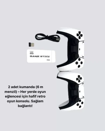 3D ve 4K Görüntü Kaliteli Çok Oyunculu Retro Oyun Konsolu