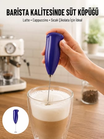 Portatif Kahve Köpürtücü – Latte Cappuccino Milkshake ve Puding Yapıcı