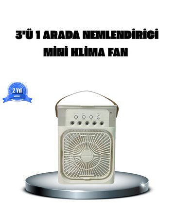 Taşınabilir Mini Klima Fan 3’Ü 1 Arada Soğutucu Nemlendirici Ve Gece Lambası