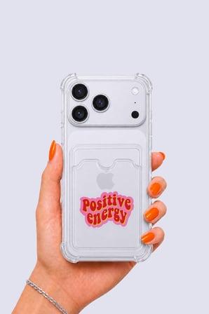 iPhone 17 Pro Max Kartlıklı Pozitif Enerji Desenli Kılıf