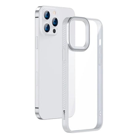 Baseus Crystal iPhone 13 Pro 6.1 Kılıf Jel Çerçeve Zırhlı Silikon Kılıf-(5775)