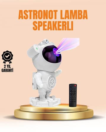 Bluetooth ve Dahili Ses Özellikli Astronot Projeksiyon Lambası