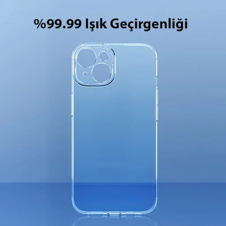Baseus Simple Case iPhone 14 Plus 6.7 Kamera Korumalı İnce Silikon Şeffaf Kılıf-(5775)