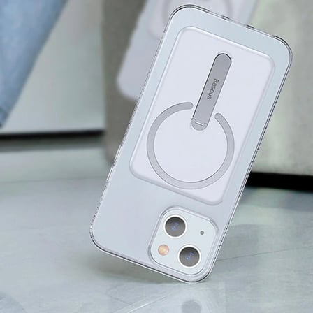 Baseus iPhone 13 6.1inç Manyetik Magsafe Standlı Silikon Kılıf-(5775)