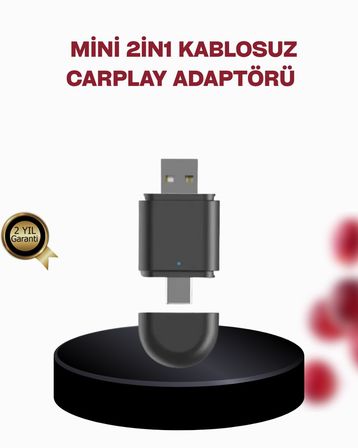 Kablosuz CarPlay Adaptörü – Bluetooth 5.4 ve Wi-Fi 6 Teknolojili Tak & Çalıştır Dönüştürücü