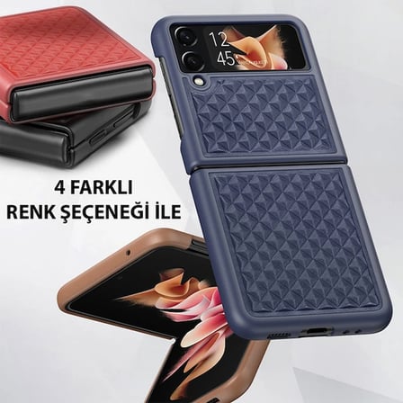 Dux Ducis Venice Series Samsung Galaxy Z Flip3 5G için Premium Deri Kılıf-(5775)