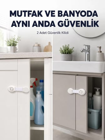 2'li Dolap ve Çekmece Güvenlik Kilidi Seti