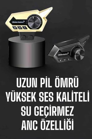 Intercom Kask Kulaklığı ANC Özelliği Yüksek Ses Kaliteli Bluetooth Kulaklık