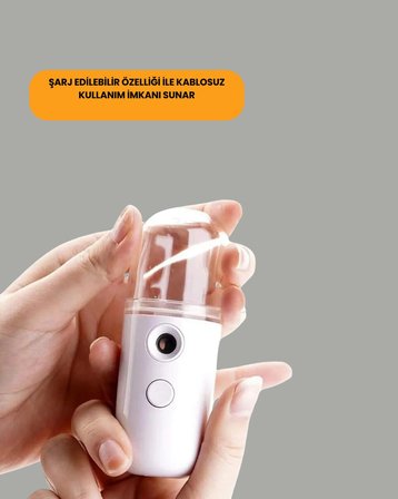 Taşınabilir Şarjlı Buhar Nemlendirici – Kablosuz Akıllı Pro Teknolojili Mini Cilt ve Ortam Nemlendirici