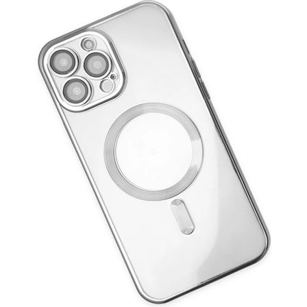 ALLY iPhone 13 Pro 6.1inç Renkli Kenar Lazer Çerçeveli Magsafe Uyumlu Silikon Kılıf-(5775)