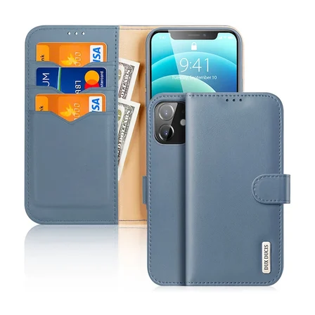 Dux Ducis iPhone 12 - 12 Pro Kılıf Mıknatıslı Cüzdanlı Deri Kılıf Hivo Series-(5775)