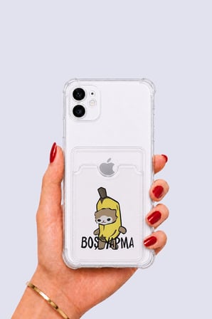 iPhone 11 Kartlıklı Boş Yapma Desenli Kılıf