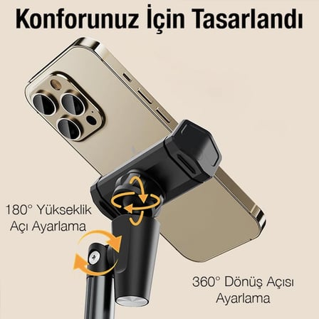 ALLY T8 360° Dönebilen Yükseklik Ayarlı Masa Üstü Telefon Tutucu-(5775)