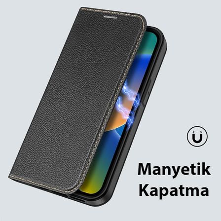 Dux Ducis iPhone 14 Pro 6.1 Kılıf Skin X2 Series PU Deri Manyetik Kapaklı Kılıf Magnetic Folio Case-(5775)