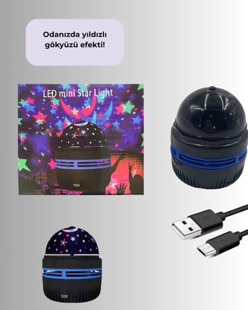 USB Galaxy Projektör Lamba – Romantik Atmosfer Çocuk Odası Parti ve Düğün Işığı