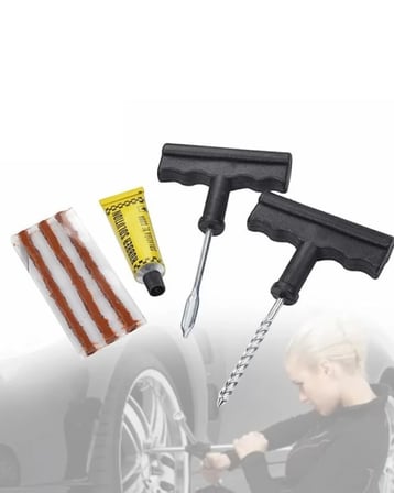 6 Parça Lastik Tamir Kiti Araç ve Motosiklet İçin Acil Yol Seti