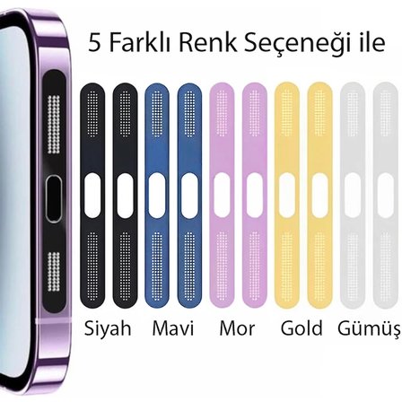 Ally iPhone 15 Pro İçin Anti-Dust Toz Ve Kir Önleyici Sticker 2 Adet Set-(5775)