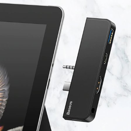 Baseus Multifunctional HUB Surface Go(Type-C+Audio to HD4K+USB3.0+Type-C(data)+Audiok-(5775)