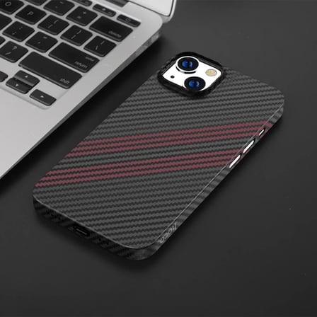 Hoco iPhone 14 Plus 6.7 Kılıf Kevlar Texture Darbe Emici Telefon Kılıfı-(5775)
