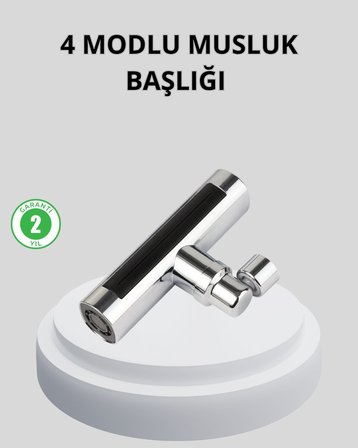 360° Dönebilen Musluk Başlığı 4 Fonksiyonlu Su Tasarruflu Ve Dayanıklı