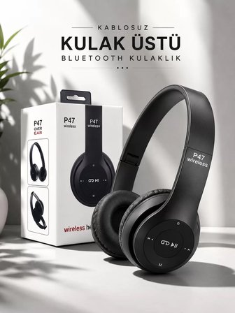 Kulak Üstü TF Kart ve AUX Destekli Ergonomik Bluetooth Kulaklık