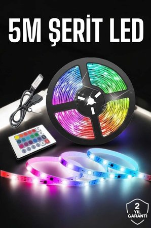Led İşık 5 Metre Şerit Led Rgb İşıklı
