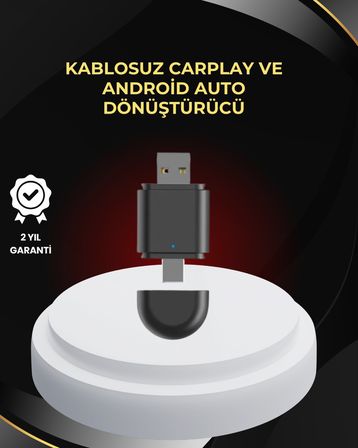 Kablosuz CarPlay ve Android Auto Dönüştürücü – USB-A & Type-C Girişli Akıllı Adaptör