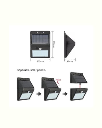 Hareket Sensörlü Solar Lamba | 120° Algılama Açısı 3-4 Metre Mesafe Suya Dayanıklı LED