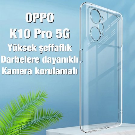 Ally OPPO K10 Pro 5G Kılıf Kamera Korumalı Ultra İnce Şeffaf Silikon Kılıf-(5775)