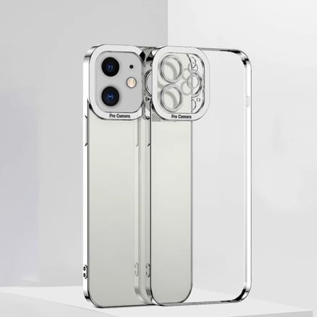 ALLY Fashion Series iPhone 12 6.1inç Kılıf Renkli Kenar Lazer Çerçeveli Silikon Kılıf-(5775)