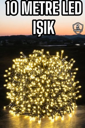 Led İşık 10 Metre Gün İşığı Parlak Ve Doğal Ağaç Süsleme