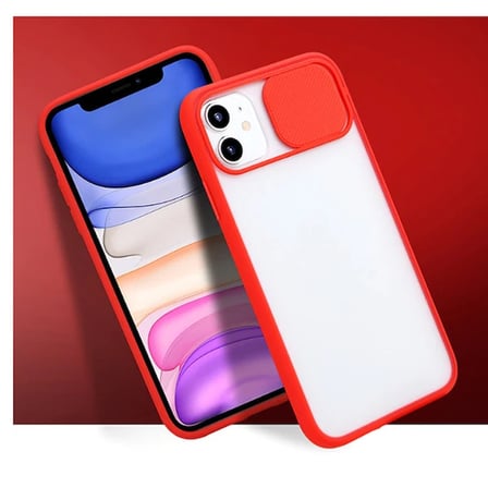 Ally İPhone 12 Pro 6.1 Kamera koruyucu Sürgülü Şeffaf Kılıf-(5775)