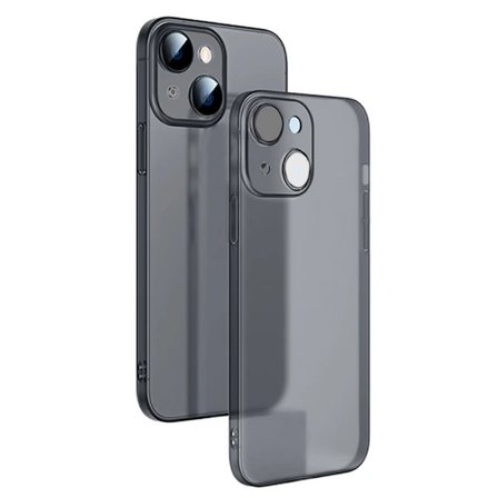 Ally iPhone 14 Plus 6.7inch Frosted Glass Şeffaf Kamera Korumalı Kılıf-(5775)