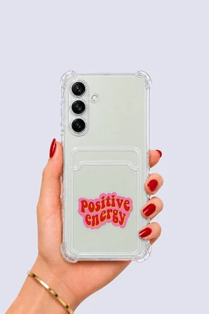 Samsung Galaxy S24 Kartlıklı Pozitif Enerji Desenli Kılıf