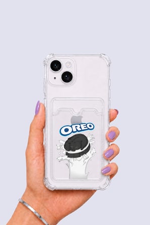iPhone 14 Kartlıklı OREO Desenli Kılıf