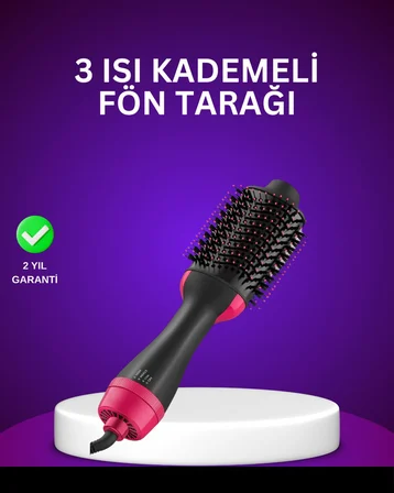 Negatif İyon Teknolojili Saç Kurutma ve Şekillendirme Fırçası