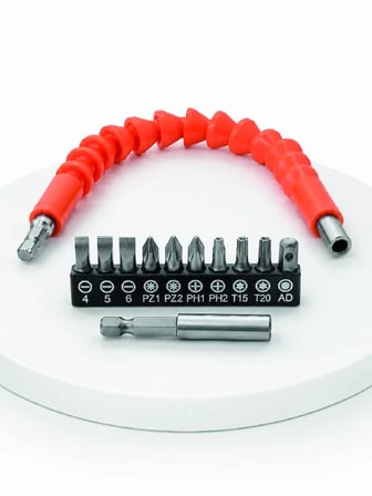 12 Parça Esnek Bits Uç Seti 300 mm Esnek Şaftlı Tornavida Uç Seti