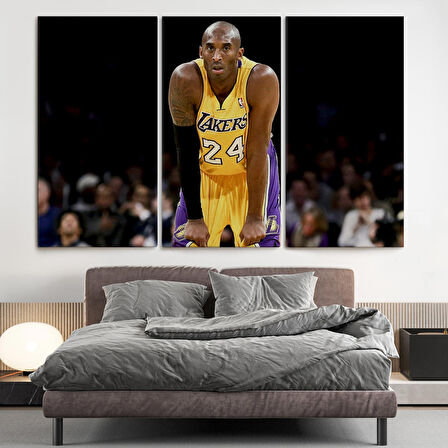 Kobe Bryant Los Angeles Lakers Kanvas Tablo / Black Mamba ( ÜÇ PARÇA )