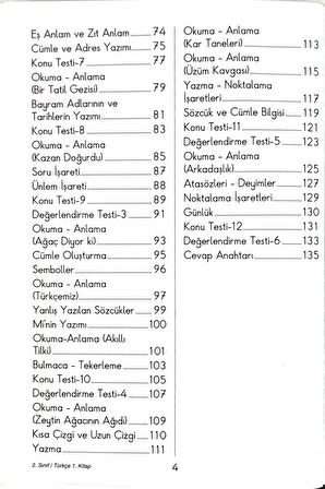 2.Sınıf Türkçe 1.Dönem - Etkinlikli Çalışma ve Soru Bankası Kitabı