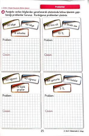 3.Sınıf Matematik 2.Dönem - Etkinlikli Çalışma ve Soru Bankası Kitabı