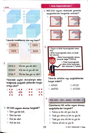 4.Sınıf Matematik 1.Dönem - Etkinlikli Çalışma ve Soru Bankası Kitabı