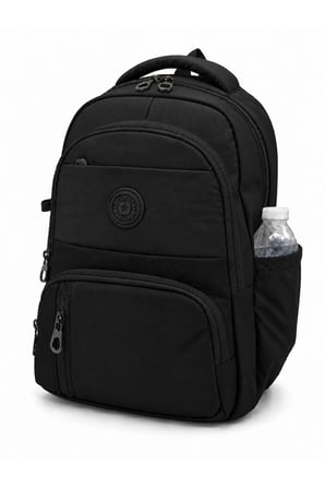 8010 Siyah İlk Okul Çantası 3'Lü Set Unisex Çocuk İlkokul Sırt Çantası