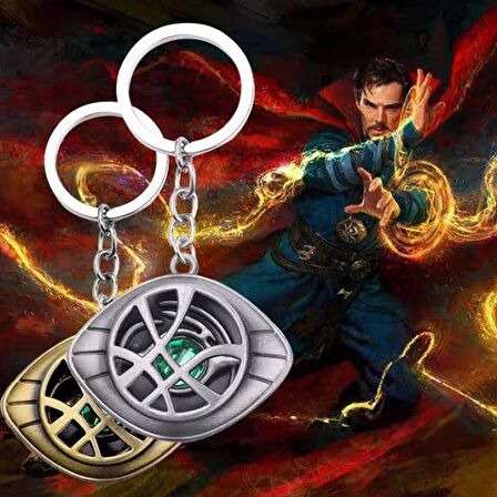 Dr Strange Marvel Avengers Gümüş Hareketli Dönen Metanizma Metal Anahtarlık 1Adet