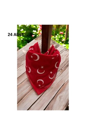 Kırmızı Ay Yıldız Türk Bayrağı Fular Bandana - 23 Nisan. 29 Ekim, 19 Mayıs 24 ADET