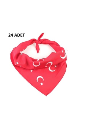 Kırmızı Ay Yıldız Türk Bayrağı Fular Bandana - 23 Nisan. 29 Ekim, 19 Mayıs 24 ADET