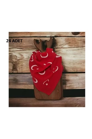 Kırmızı Ay Yıldız Türk Bayrağı Fular Bandana - 23 Nisan. 29 Ekim, 19 Mayıs 24 ADET