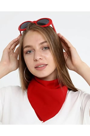 Kırmızı Düz Fular - Bandana - 23 Nisan, 29 Ekim, 30 Ağustos, 19 Mayıs Tören %100cotton 12 Adet